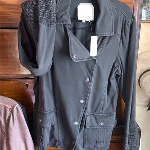 Black/dark grey bomber jacket, sz L Anthropologie